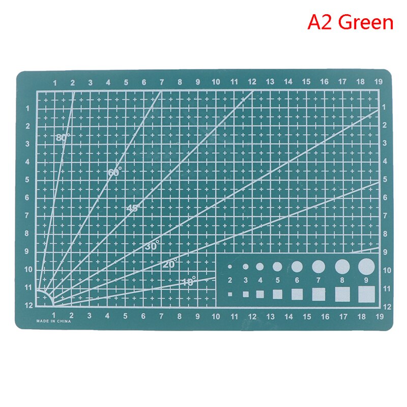 A4/A5 PP Double-sided Grid Lines Cutting Board Mat Self-healing Cutting Pad DIY: 21x15cm Green