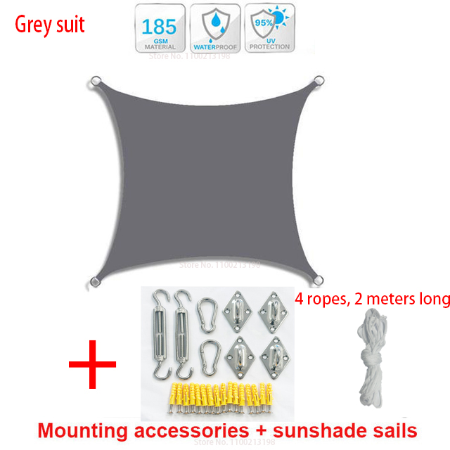 Waterproof Awning Shade Sail for Outdoor Garden Beach Camping Patio Swimming Pool Tent Sunshade: 2*4M / Yellow