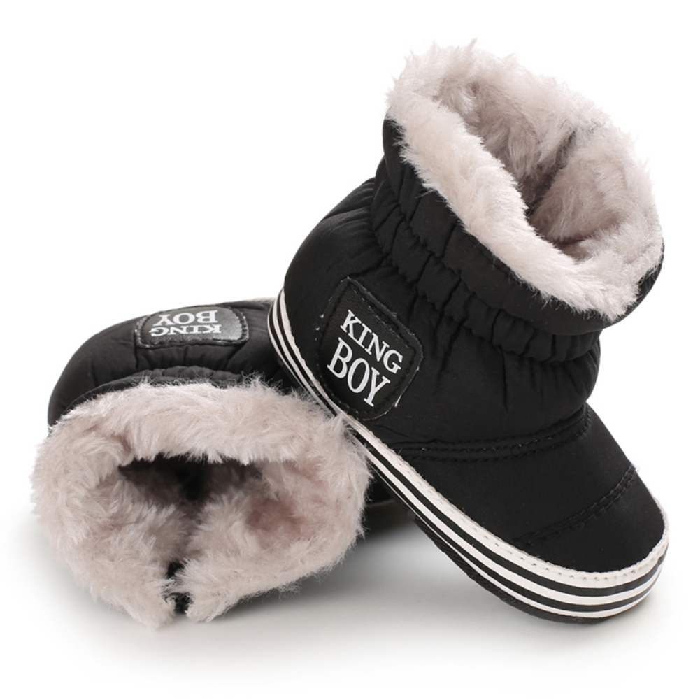 Bobora Winter Baby Laarzen Dikke Warme Schoenen Katoen Gevoerde Suede Gesp Meisjes Laarzen Jongens Snowboots Kids Schoenen