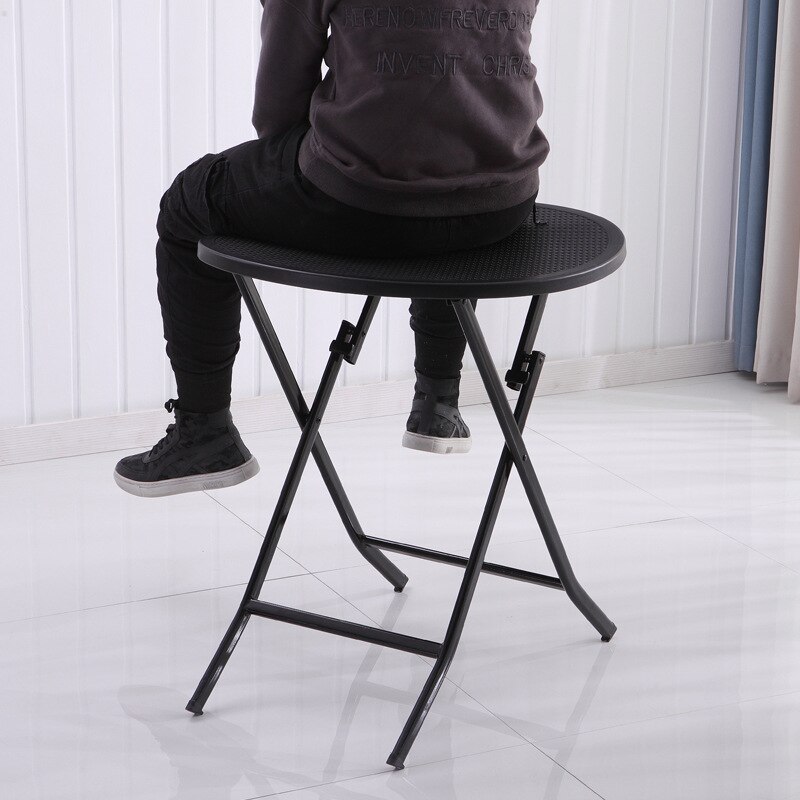 Folding dining table Nordic simple plastic folding table home eating round table dormitory bedroom table stall table