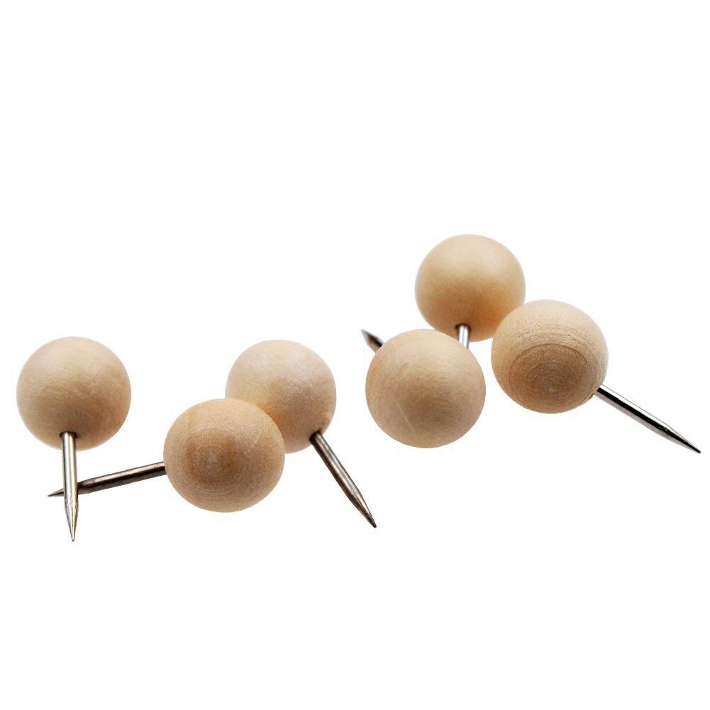 130pcs Round Wood Decorative Push Pins, Wood Head ... – Grandado