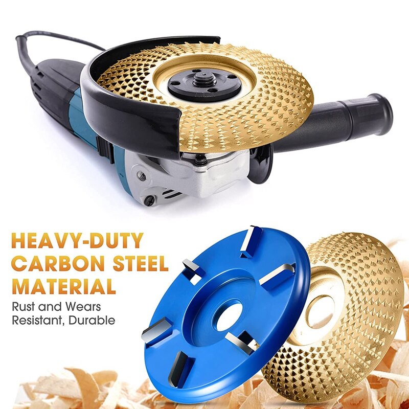 Discos de tallado de madera, disco de amoladora, utilizado para cortar madera, dar forma y pulir, 4 Uds.