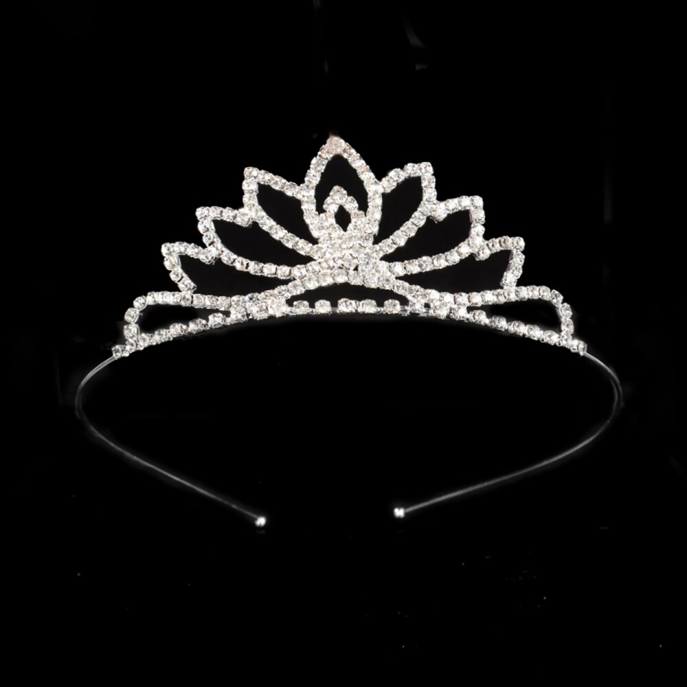 Tiara księżniczki czerwona niebieska korona panny młodej kwiaty na ślub ślubne na włosy akcesoria dla dzieci biżuteria do włosów Prom Party: 8 silver