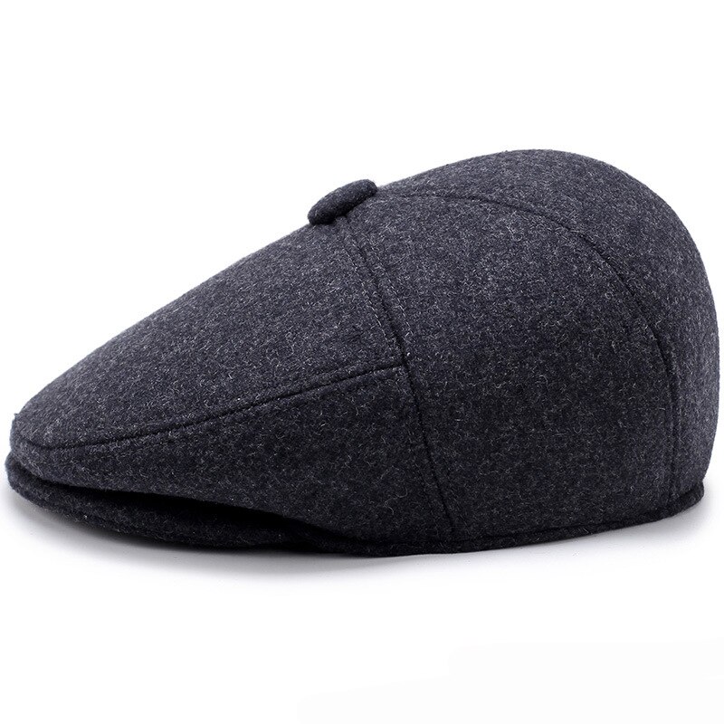 Béret casquettes pour hommes automne hiver chapeaux papa aîné homme béret plat casquette père grand-père hiver oreillette casquette chapeaux avec rabat d'oreille