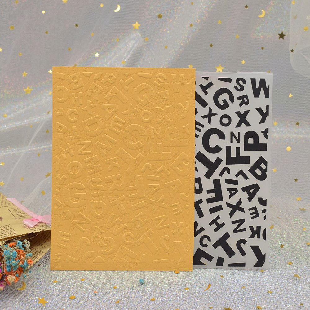 Letter Pattern 3D Embossing Folders for DIY Scrapbooking Paper Card Making Craft Plastic Embossing Template Stencil