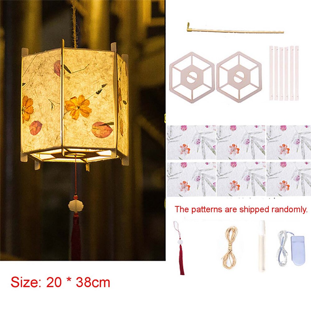 DIY Chinesische Laterne Palast Jahrgang Stil Tragbare Blüte Blume Licht Lampe Party glühend Laternen Für Mitte-Herbst Festival: sechseckig Laterne
