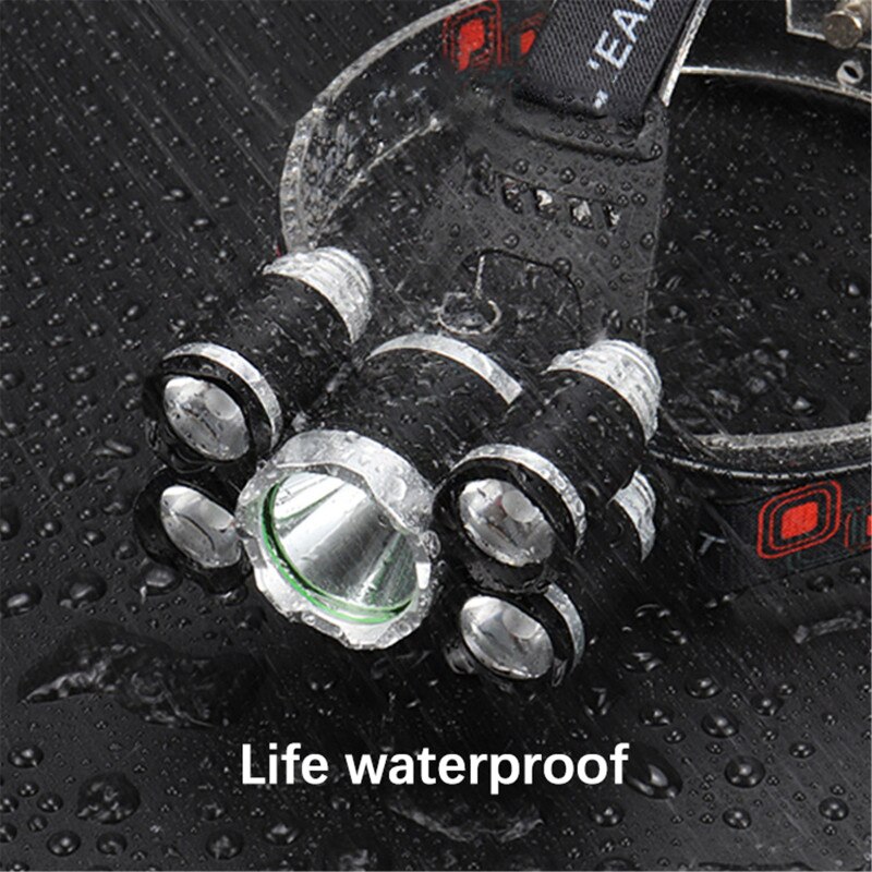 Headlight 4000 Lumen Headlamp CREE XML3/5 LED T6 Head Lamp Flashlight Torch Head Light 18650 Battery AC/DC Charger Option