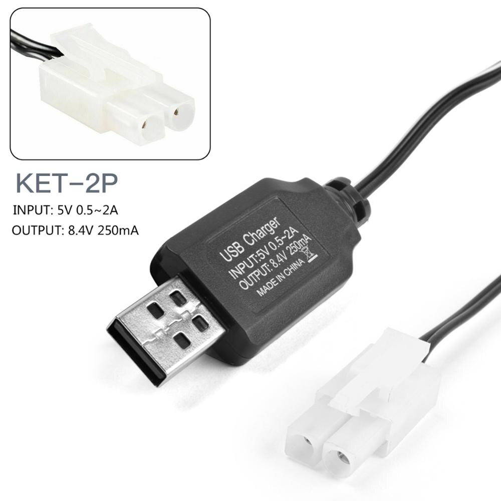 USB Ladekabel 250mA 9,6 V Batery Ni-CD/Ni-Mh Akku Ladegerät SM JST EL KET 2P 3P 3,5 Stecker Stecker Adapter: KET-2P