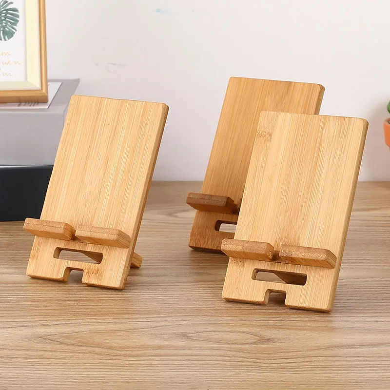 Desktop Bamboo Phone Holder Practical Wooden Smartphone Charging Stand Lazy Multi-functional Stand