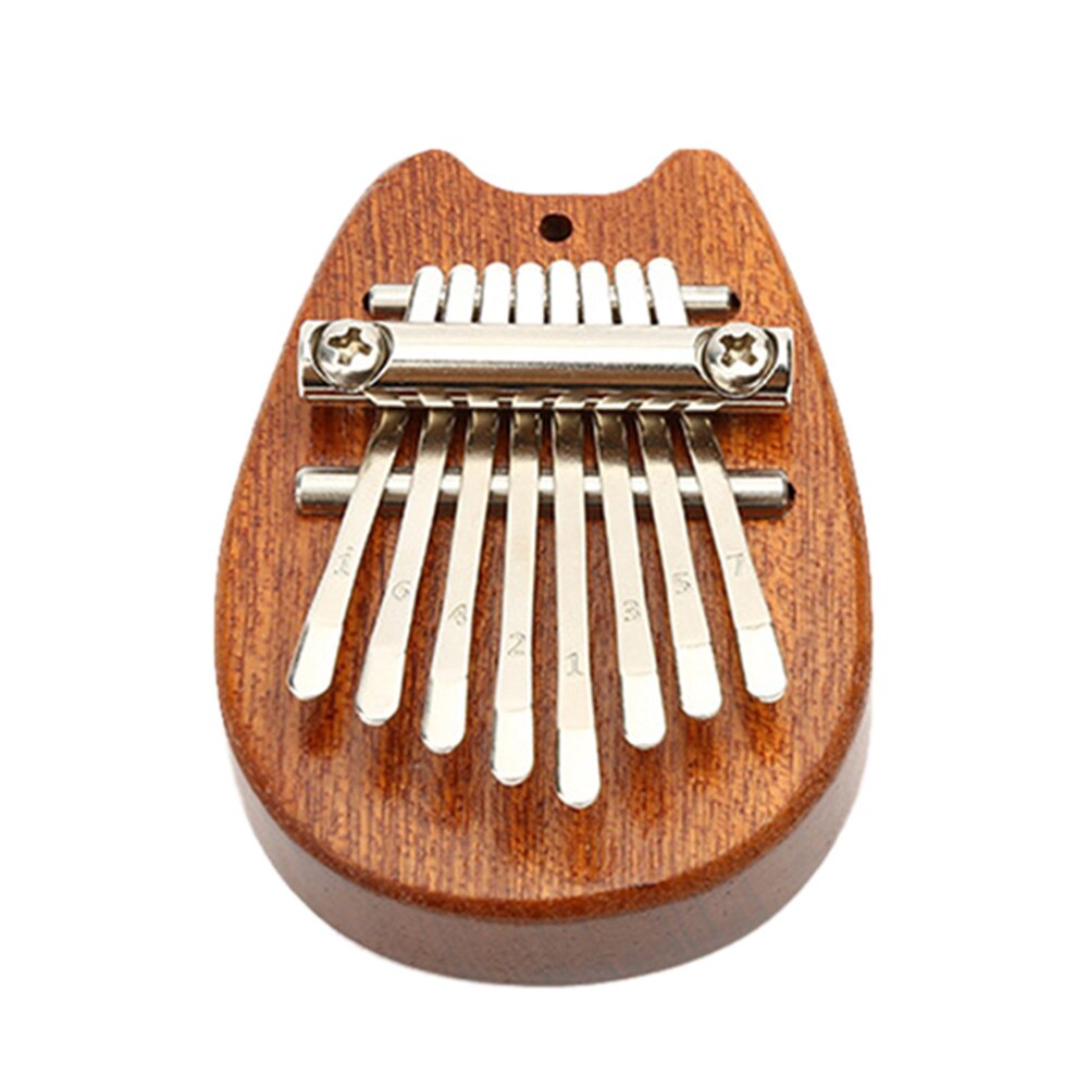 Retro Kalimba Draagbare Duim Piano Houten Exquise Vinger Harp Muzikale Mbira Instrument Voor Kinderen Volwassen Beginners 8 Toetsen: C