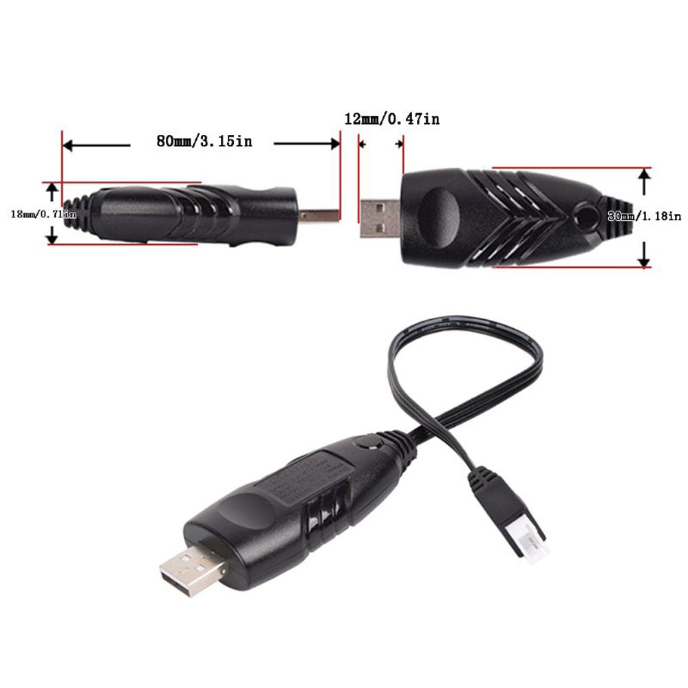 Cabo de carregamento com proteção de desligamento automático, carregador usb 7.4v, carregador de equilíbrio, cabo usb, carregador de bateria rc