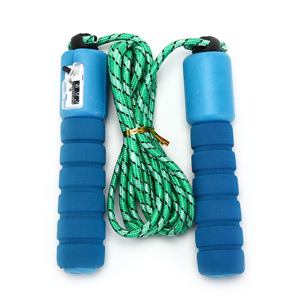 3Meter Einstellbar Crossfit ÜSpund Schnelle Geschwindigkeit Zählen springen Überspringen Seilspringen Draht Kalorien Fitnessstudio Sport Fitness Zubehör: Blau