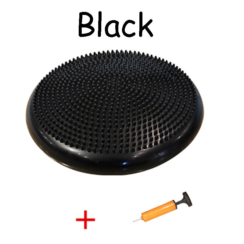 34CM Yoga Balls Pad Wheel Stability Balance Ball Massage Cushion for Fitness Pilates Pad Gym Exercise Balance Ball: Black