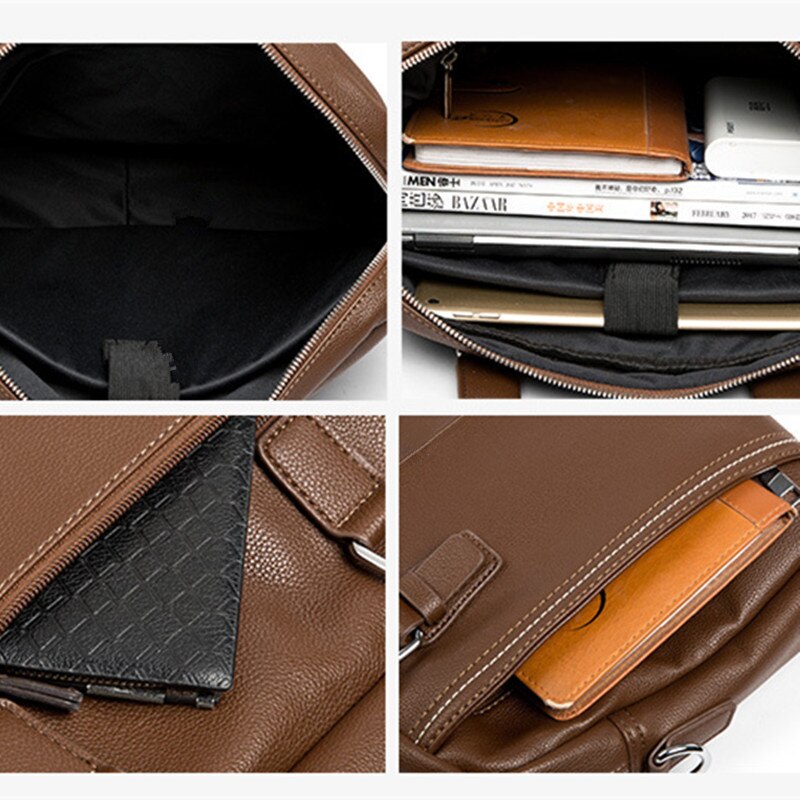 Kantoor handtas aktetas tas heren zakelijk merk zacht imitatieleer schoudertas messenger bags laptop zakelijke aktetas