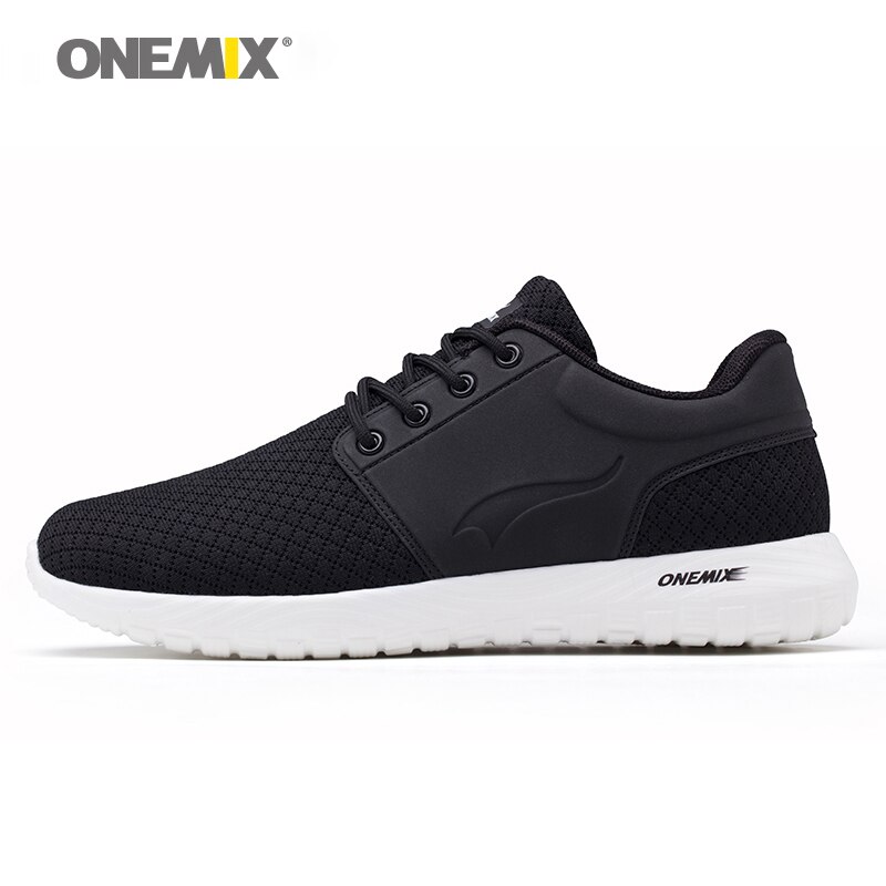 Onemix-Zapatillas de correr para hombre, zapatillas deportivas de malla transpirable, ligeras, con amortiguación DMX, para caminar al aire libre, novedad: Black / 6,5