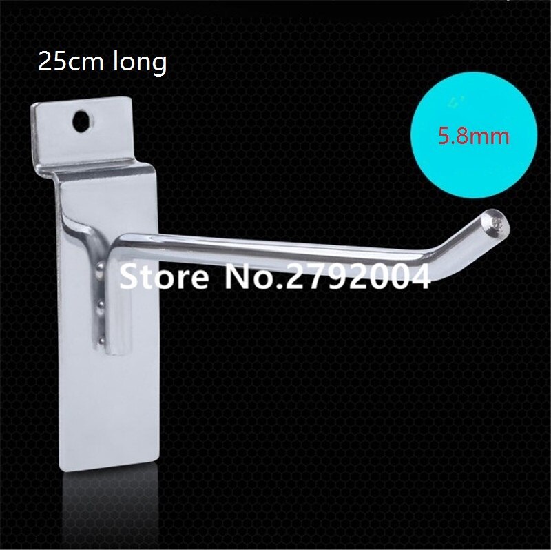 (100 pcs/pack ) 25cm Length 6mm Diameter slat wall security display hook lock slat wall hook display