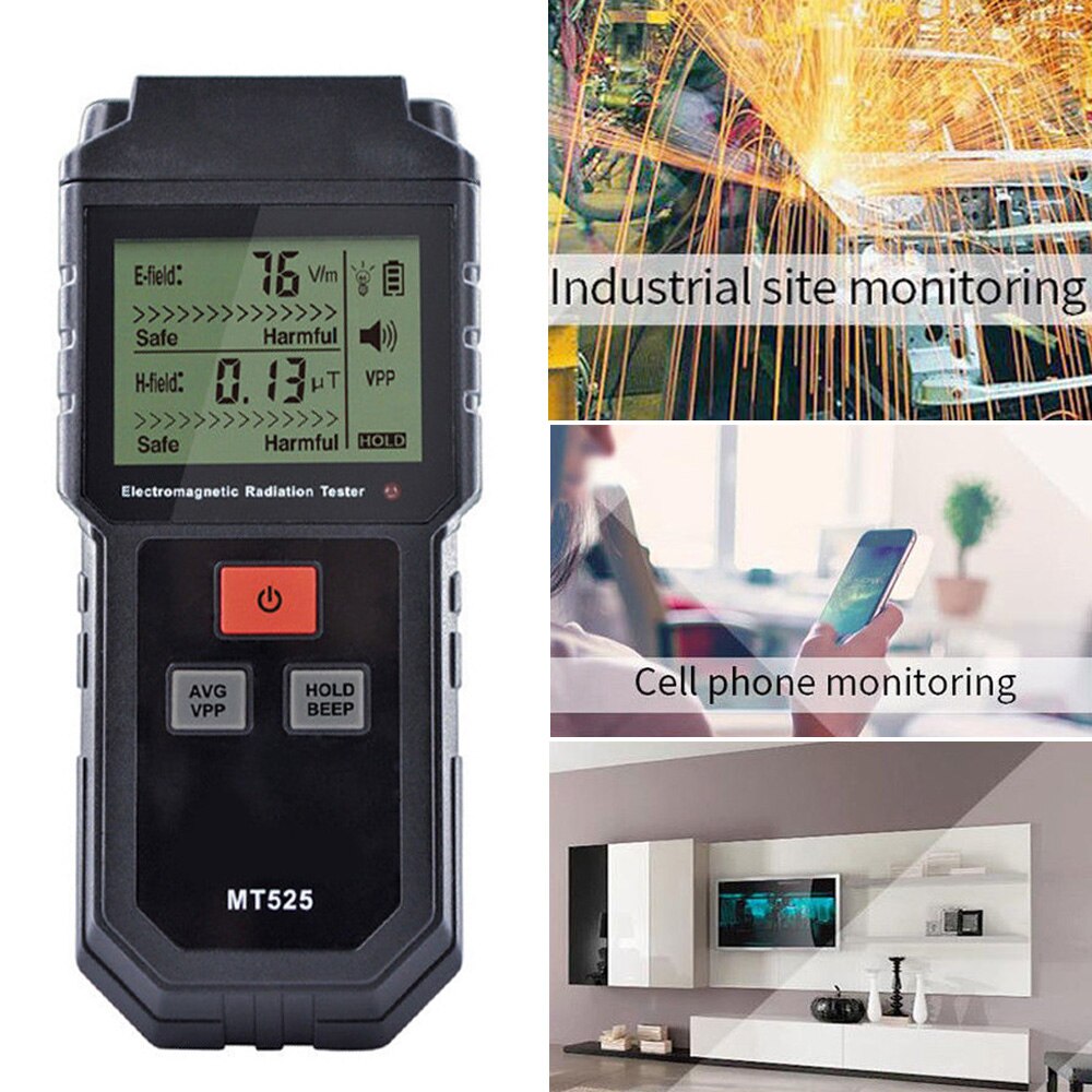 Detector Straling Meter Elektromagnetische Geiger Vergrendeling Geluid MT525 Lcd Digitale Emf Teller Elektrische
