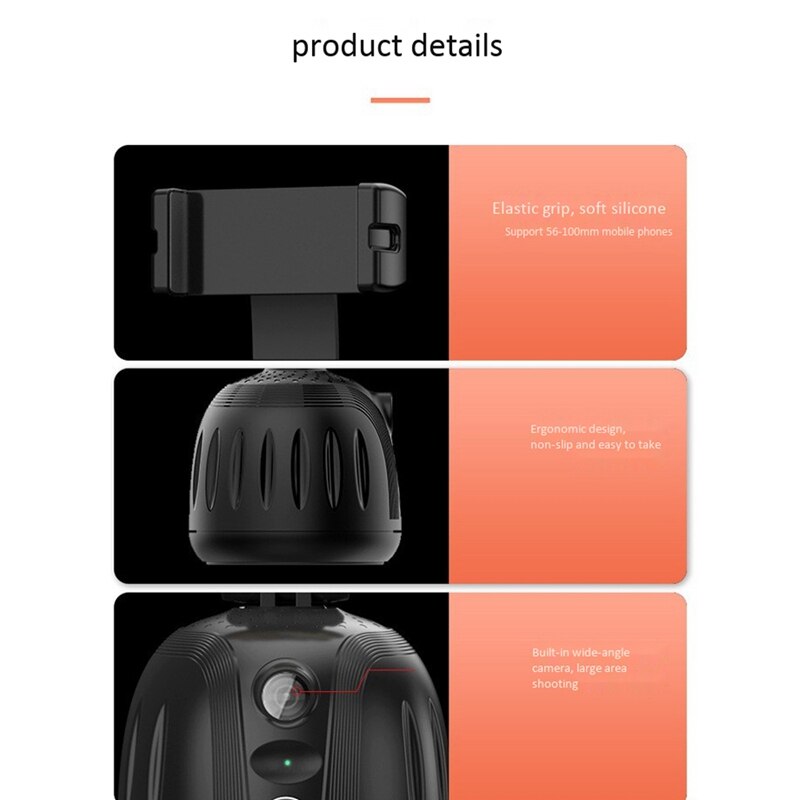 360°Rotation AI Smart Follow Gimbal Robot Cameraman Auto Face Object Tracking Holder for Smartphone Rechargeable 1500Ma