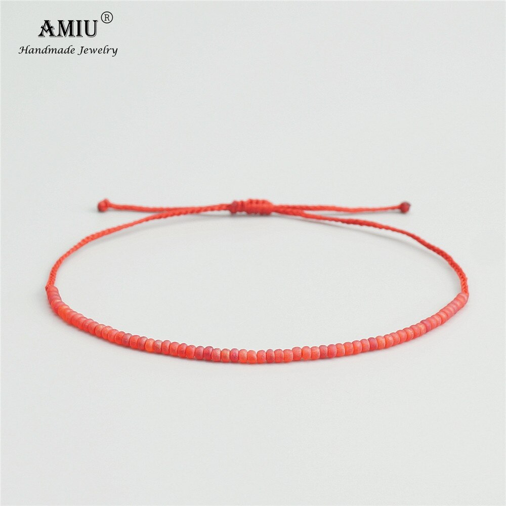 2022 Amiu Handgemaakte Bead Armband Mooie Regenboog Kleur Wax Draad Touw Armbanden En Armbanden Voor Vrouwen Mannen Zaad Kralen Armbanden: 2