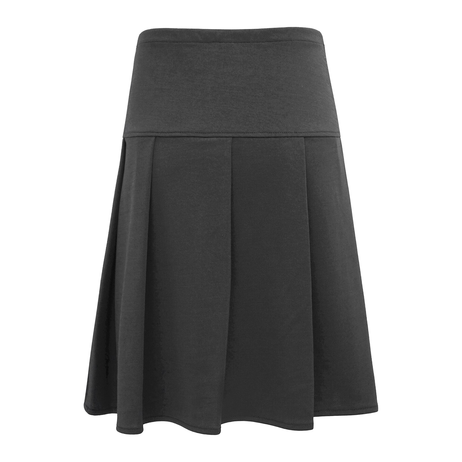 Crianças meninas moda cor sólida saia plissada cintura elástica acima do joelho mini saia para a escola uniforme uso diário crianças roupas: Gray / 10