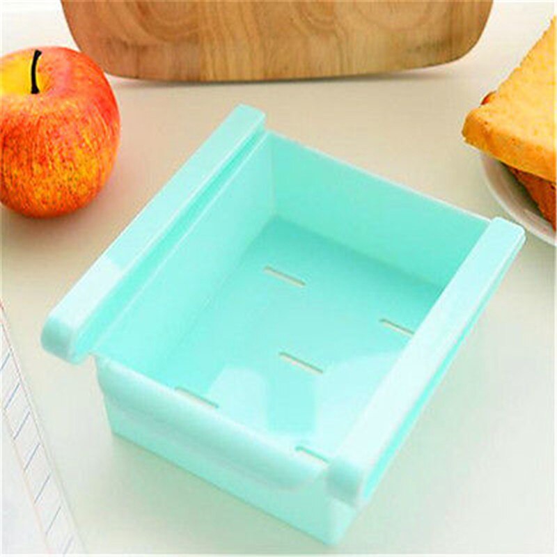 DIY Kitchen Fridge Space Saver Organizer Slide Shelf Rack Holder Storage Plastic