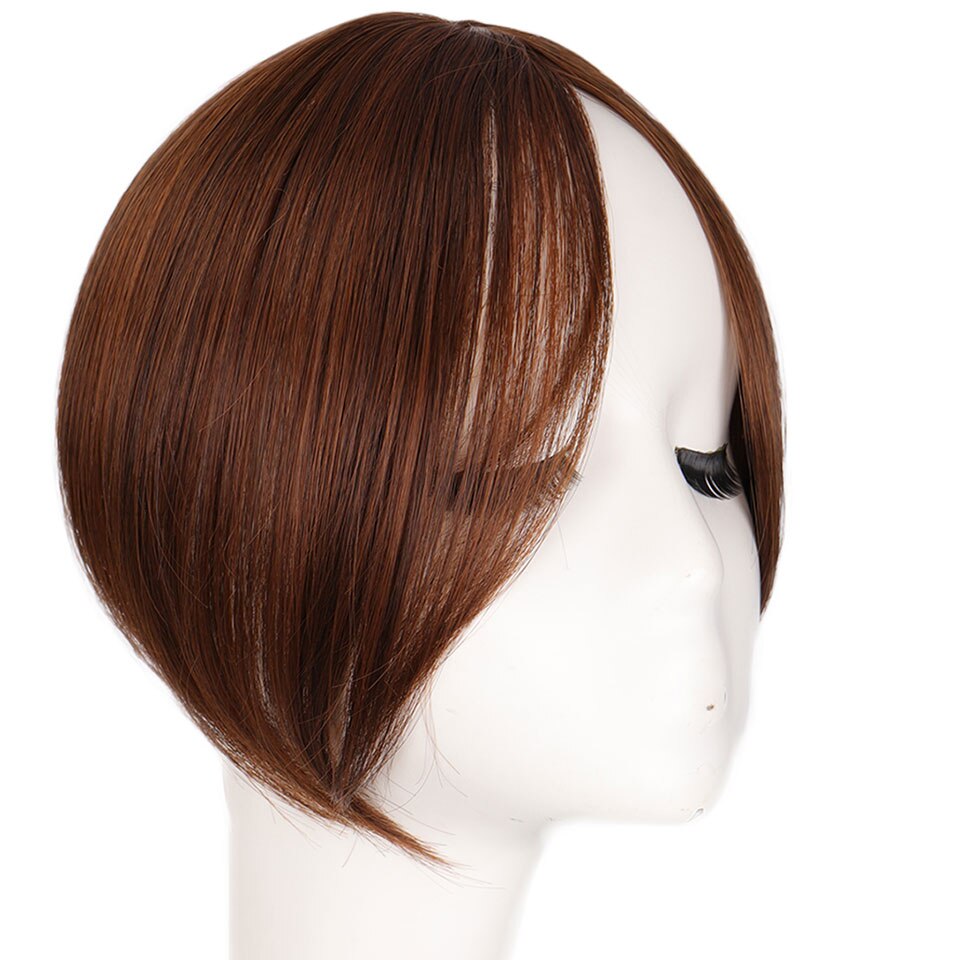 clip in fringe bangs hair wig pieces synthetic fiber natural hair color black brown hair extension front neat headwear MUMUPI