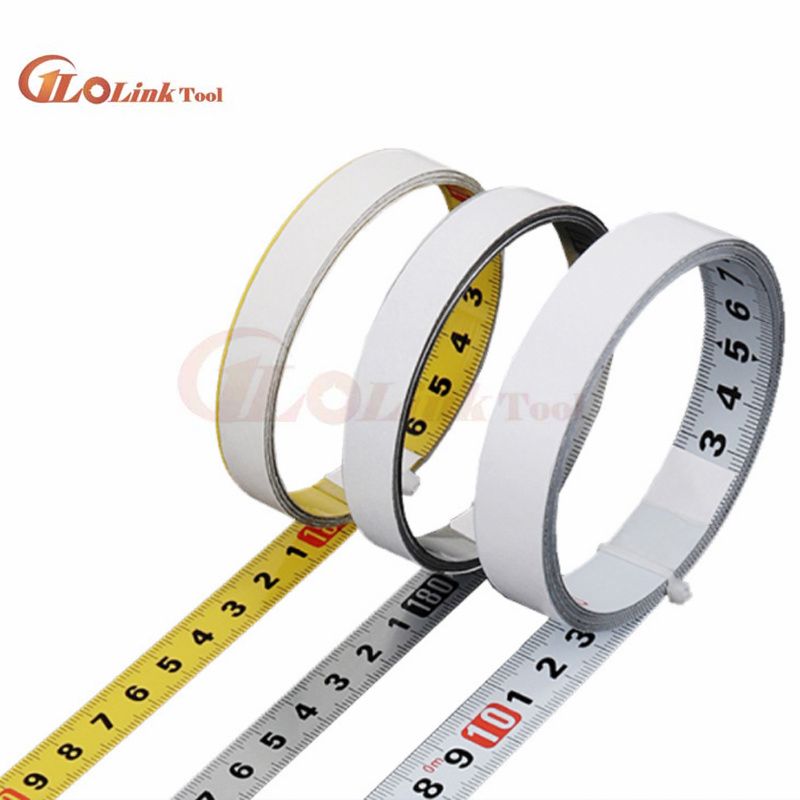 Cinta métrica de inglete de acero, regla de escala autoadhesiva de 0,5 pulgadas, cinta de 1-5M para enrutador Sierra de mesa, herramientas de medición de pista en T