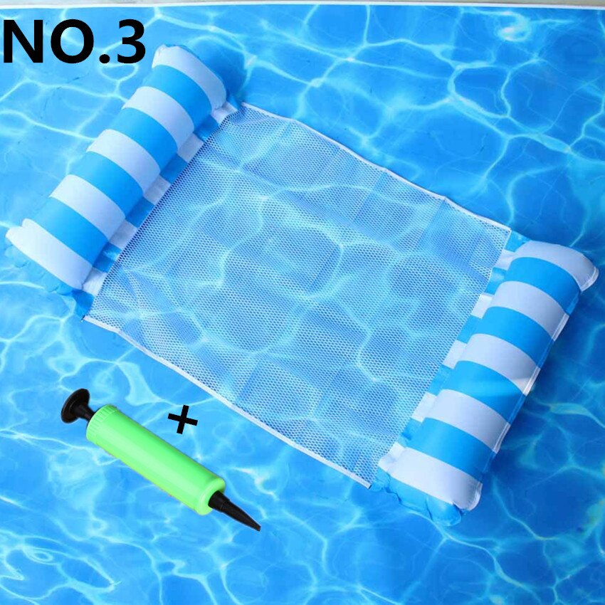 Pvc Zomer Opblaasbare Opvouwbare Drijvende Rij Zwembad Water Hangmat Strand Water Sport Lounger Stoel Luchtbedden Bed: NO.3