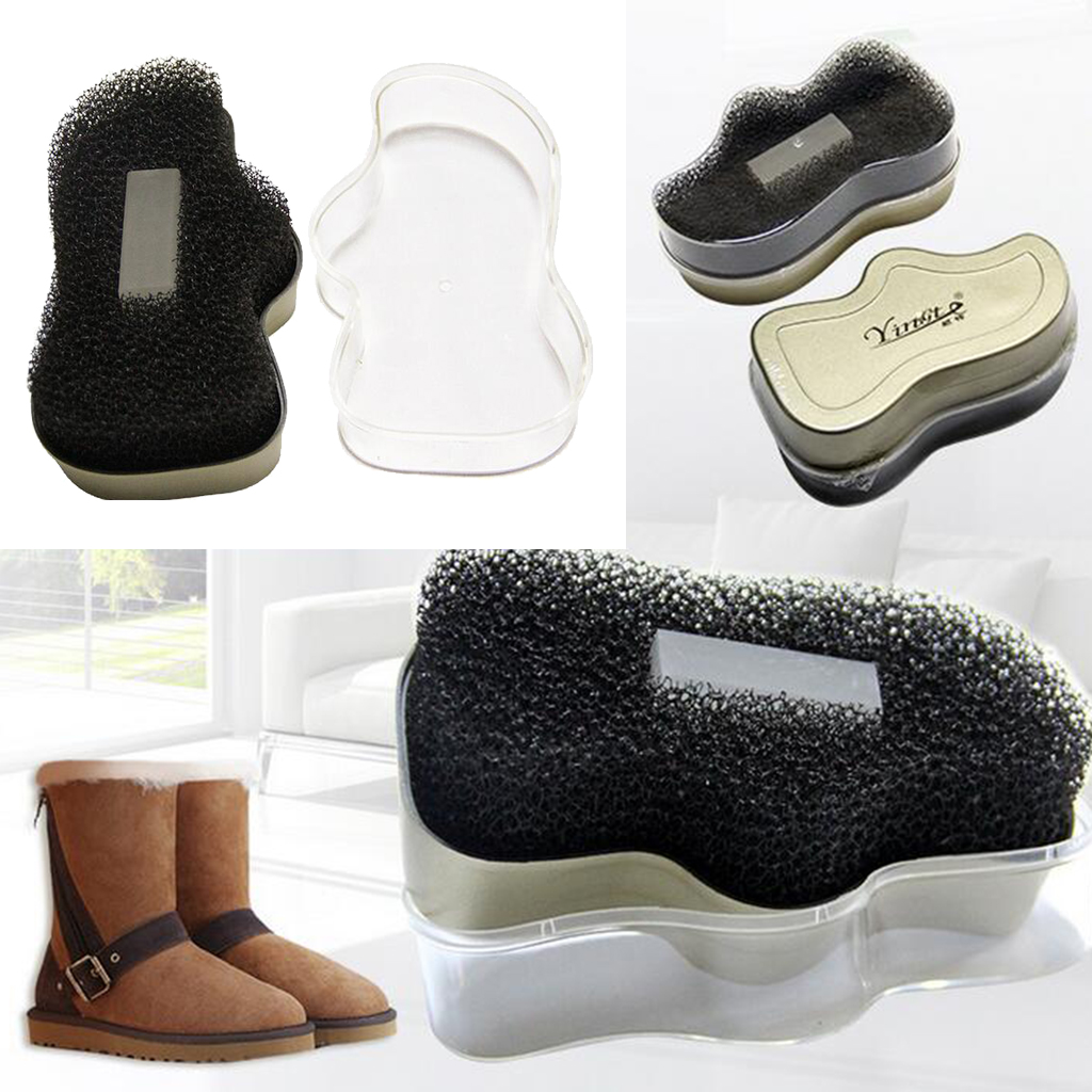 Sponge Brush Shoe Shine Clean Polish Buffing Wax Tool With Box