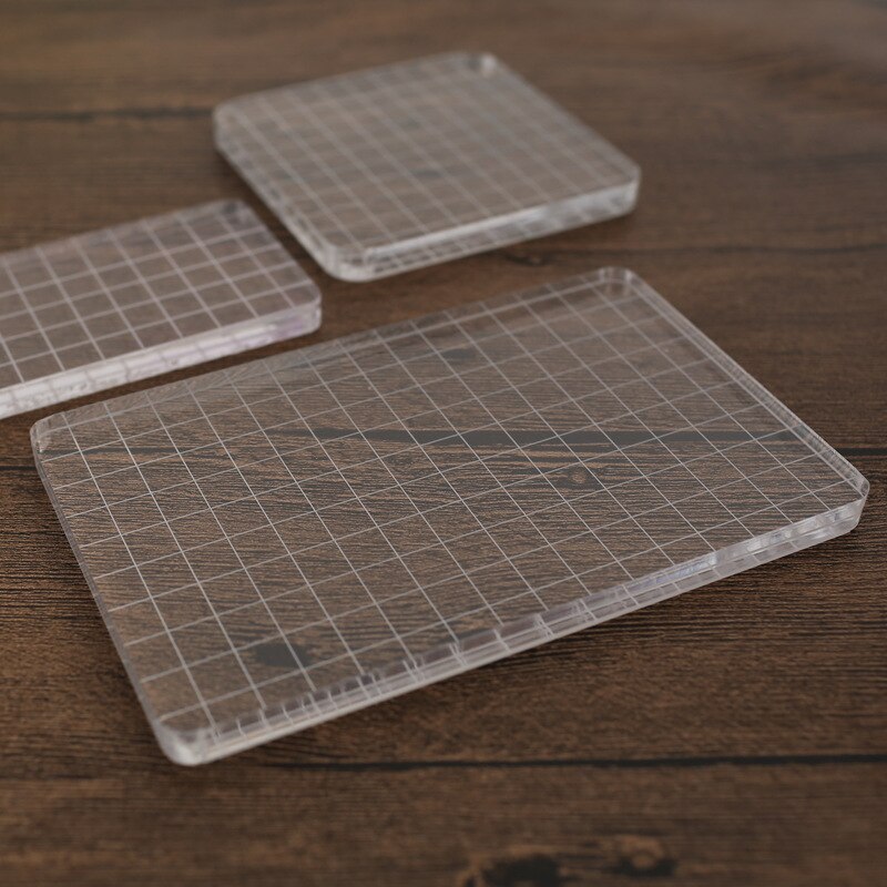 Crystal Acrylic Stamp Block Transparent Seal Decorative Stamp Accessories Plexiglass School Supplies DIY