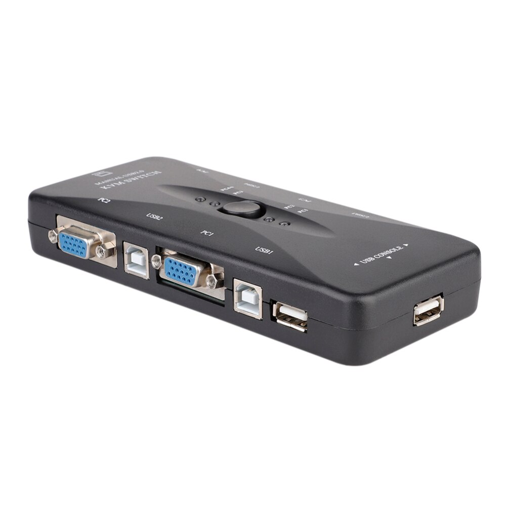 4 port usb 2.0 kvm switch box 4 kvm kabler tastatur monitor vga svga pc laptop til tastatur mus printer