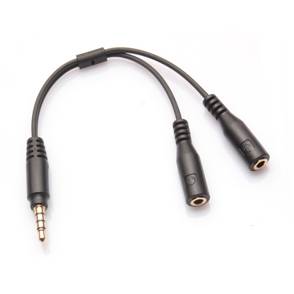 Audio Y Splitter Cable 3.5mm Stereo Audio Male to 2 Female Headset Mic Y Splitter Cable Adapter
