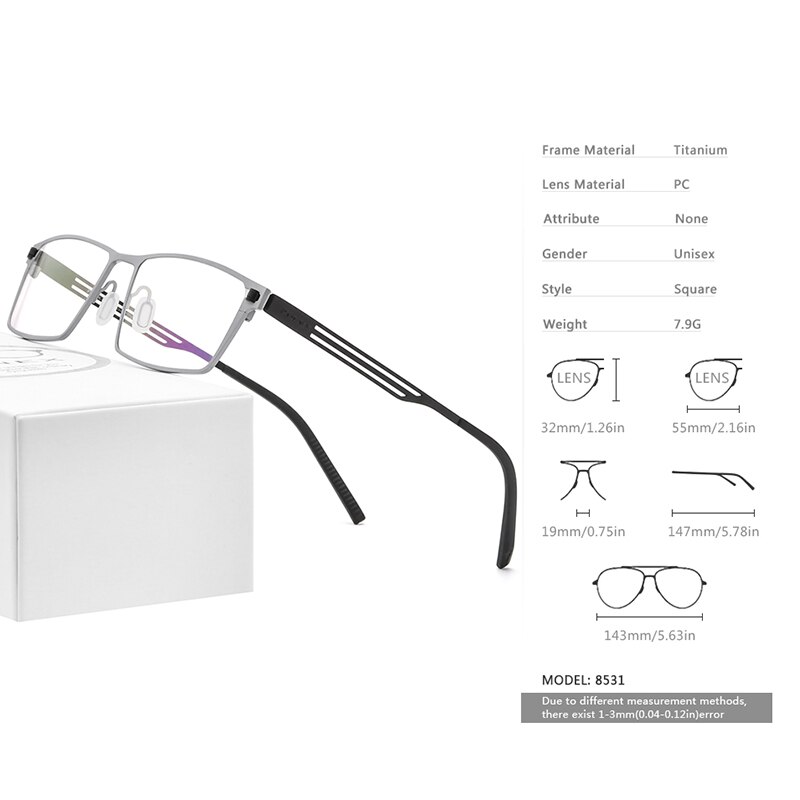 FONEX-monture de lunettes en titane pur pour hommes et femmes, monture carrée, monture de lunettes, pour myopie optique sans vis, nouvelle recette