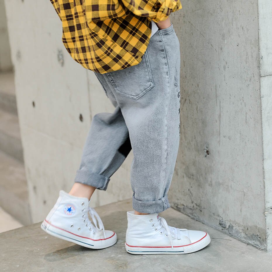 Big Boys Jeans Letter Kids Jeans Boys Autumn Kid's Jeans Casual Style Patchwork Children's Clothing