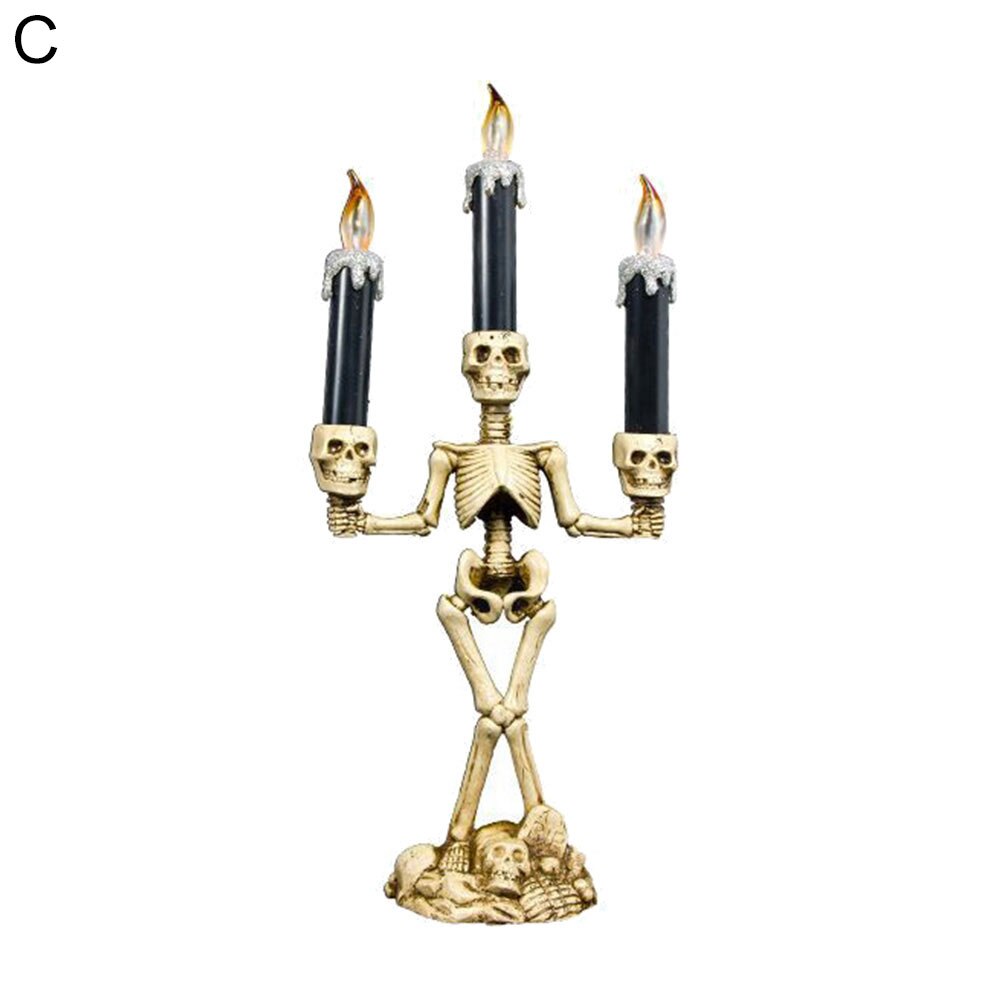 Halloween Schedel Skelet Kandelaar Kandelaar Bar Woonaccessoires Party Ornament Bar Kamer Decoratie Woondecoratie: C