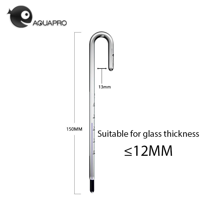 Thermomètre ada-style U pour Aquarium, en forme de U suspendu au verre, moniteur de température pour réservoir en verre de 6mm 8mm 10mm 12mm 15mm d&#39;épaisseur: 12mm