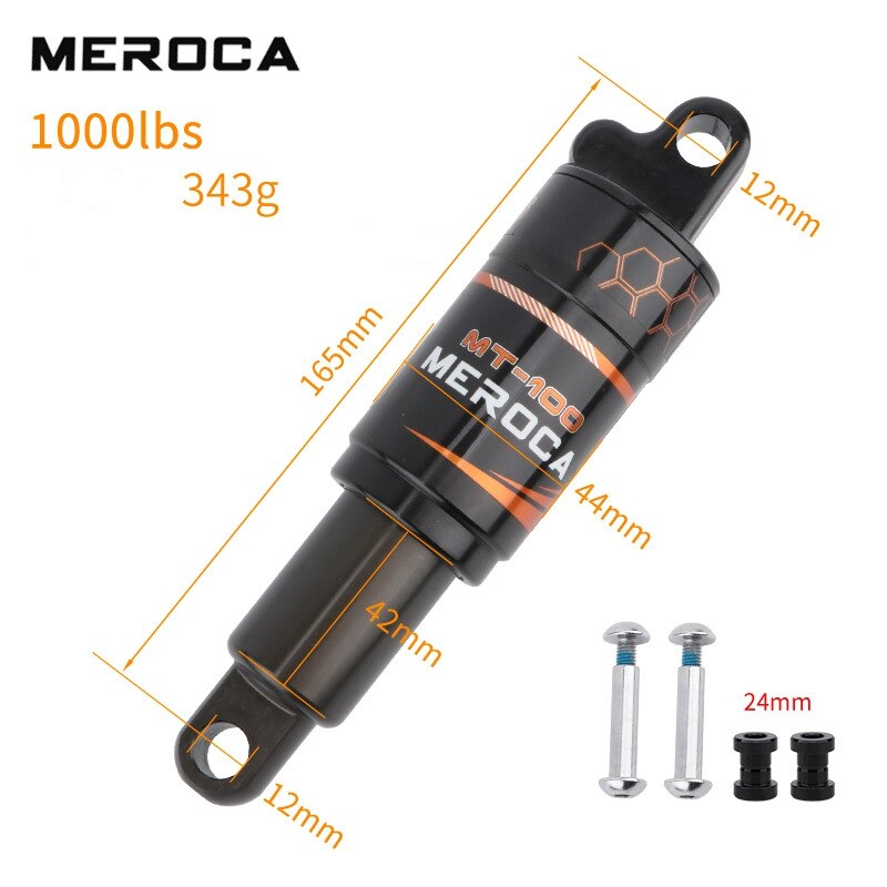 MEROCA-amortiguador de MT-100 para bicicleta de montaña, resorte de aceite, 125/150/165/190mm, piezas de bicicleta Iamok, 750/850/1000lbs