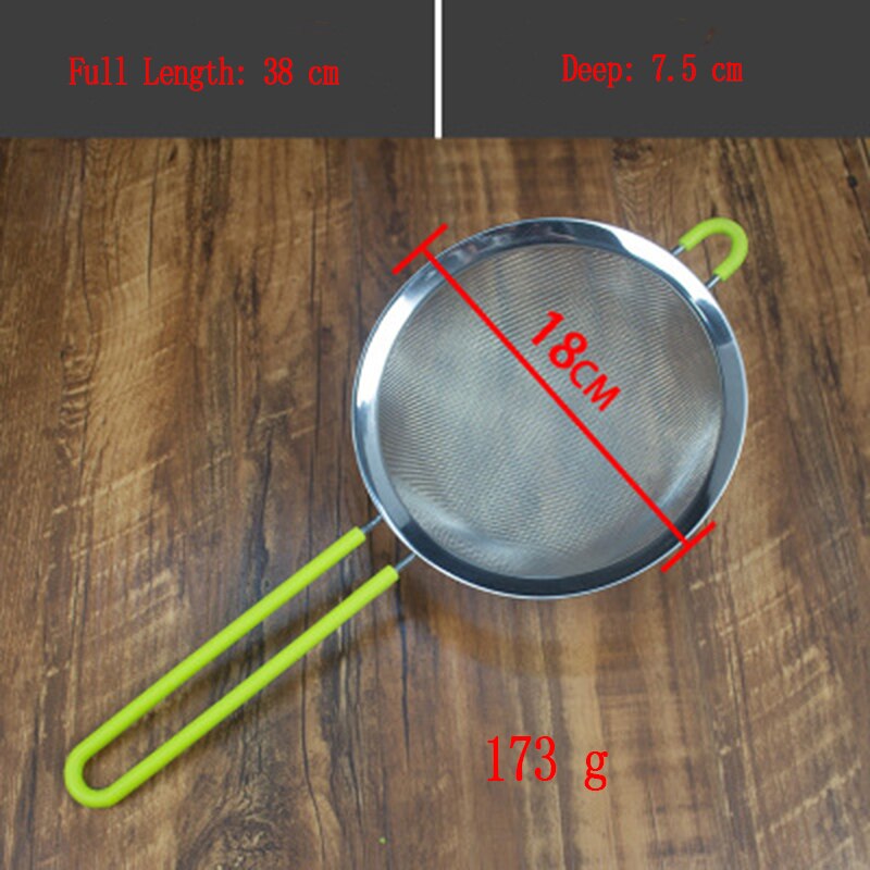 Optional Stainless Steel Fine Mesh Wire Sieve Tea Strainer Mesh Oil strainer Flour Colander Sieve Food Filter: 18cm silica gel