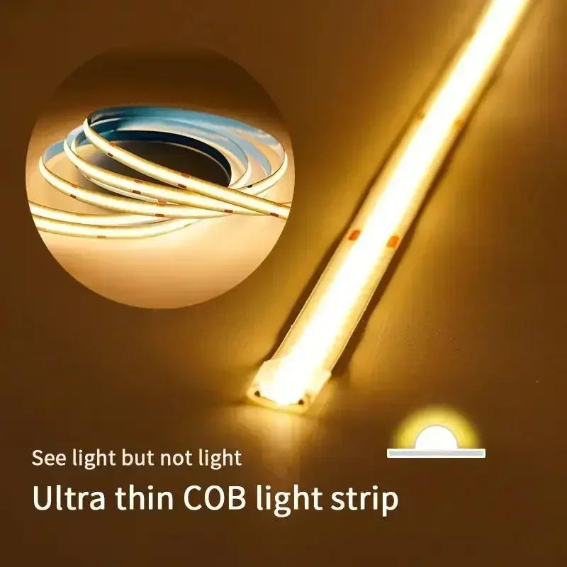 Usb 5v cob led-stripelys berøringssensorbryter dimbar diodelys for hjemmet julelys hjem rom festdekor