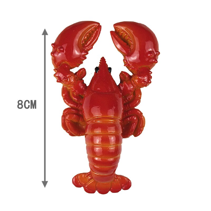 Creatie-nevera magnética para camarones, imán de simulación de comida de mar, langosta, cangrejo, imanes de nevera de poliresina, de recuerdo: Azul