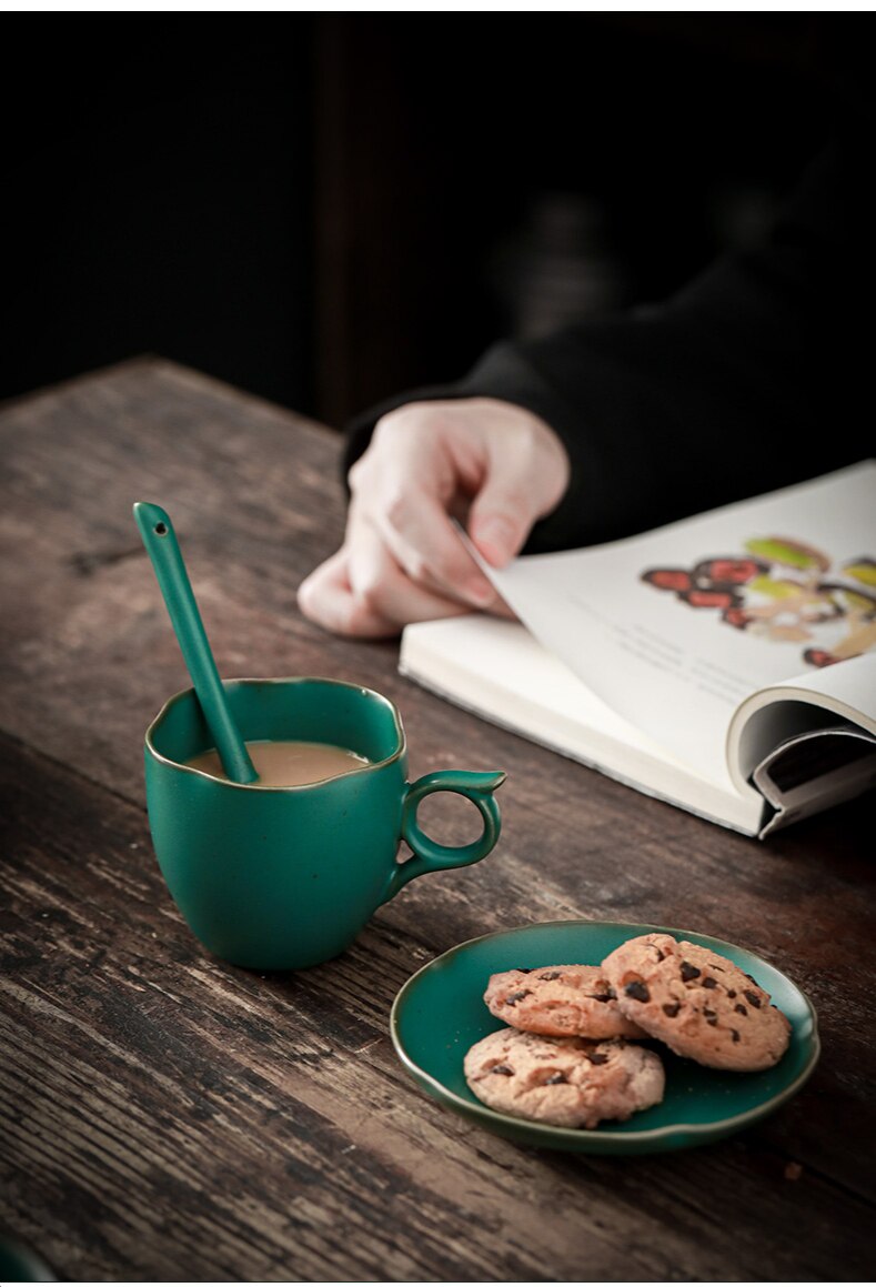 Handmade Ceramic Coffee Mug Retro Style Pottery Cups 160ml Milk Oat Breakfast Cup Heat Resistant for Friends