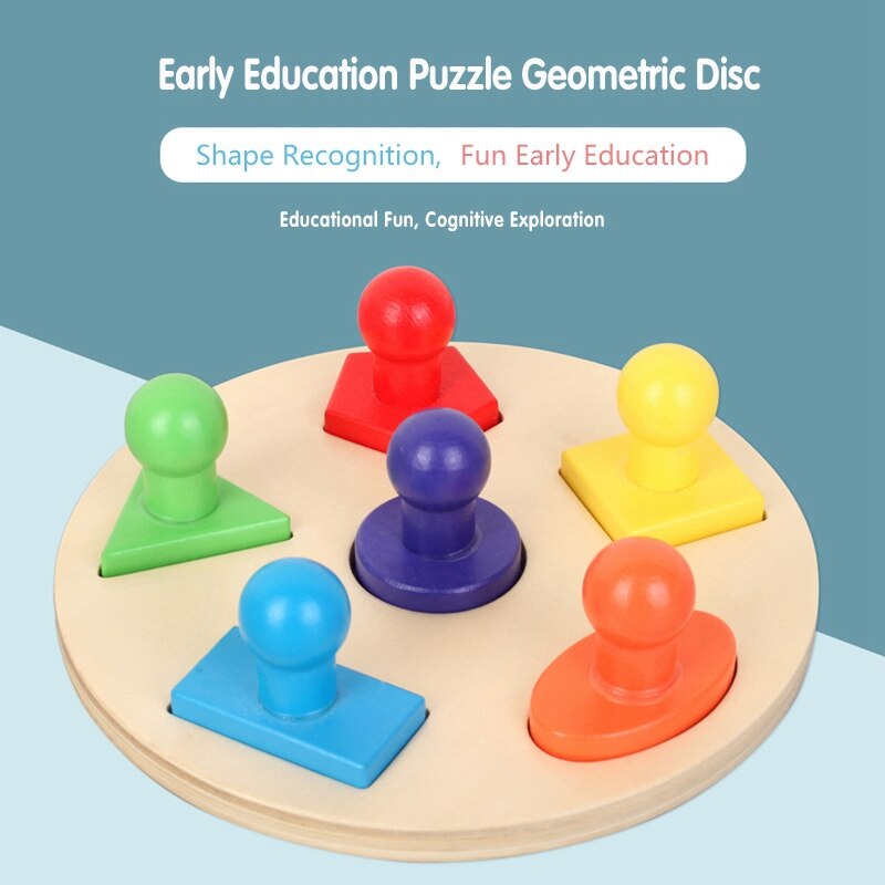 Geometric Puzzle Board Wooden Kids Educational Toys Matching Cognitive Games Children Puzzle Toys