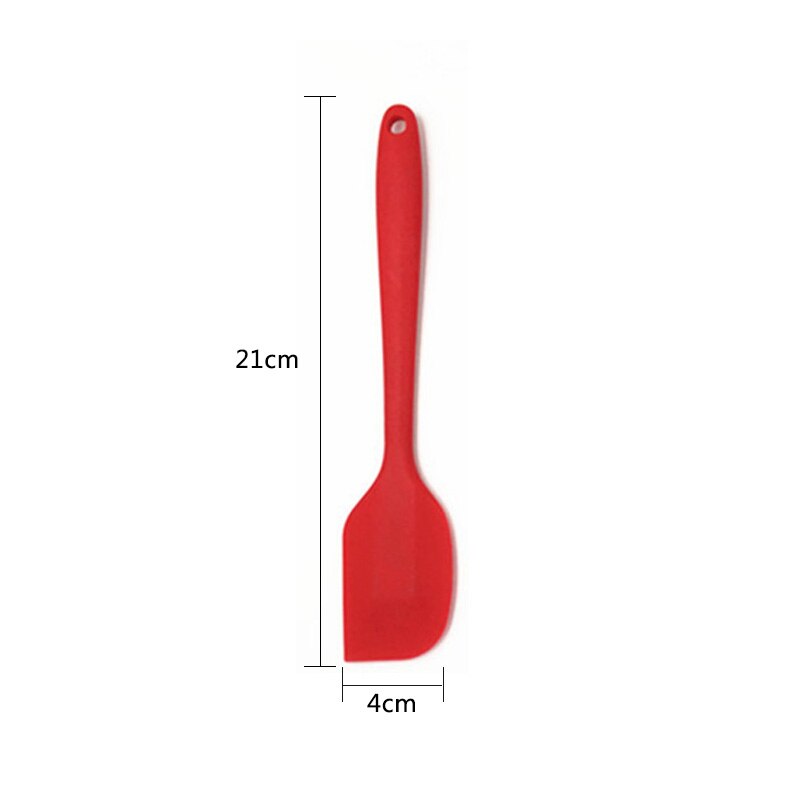 Multicolore alimentaire antiadhésif beurre cuisson Silicone spatule ensemble Cookie pâtisserie grattoir gâteau cuisson spatule Silicone spatule: small red