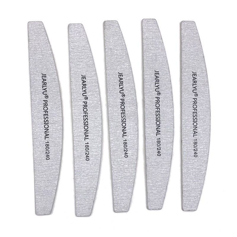 10pz Lavabile lima per Unghie Tampone di Lucidatura Blocco di Levigatura lime di Legno Carta Vetrata 100/180/240 Grana Unghie artistiche Strumento metà-Luna Bastone