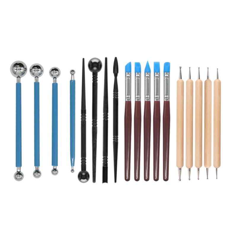 61PCS Ceramic Clay Tools Set Polymer Clay Tools Pottery Tools Set Wooden Pottery Sculpting Clay Cleaning Tool Set tools