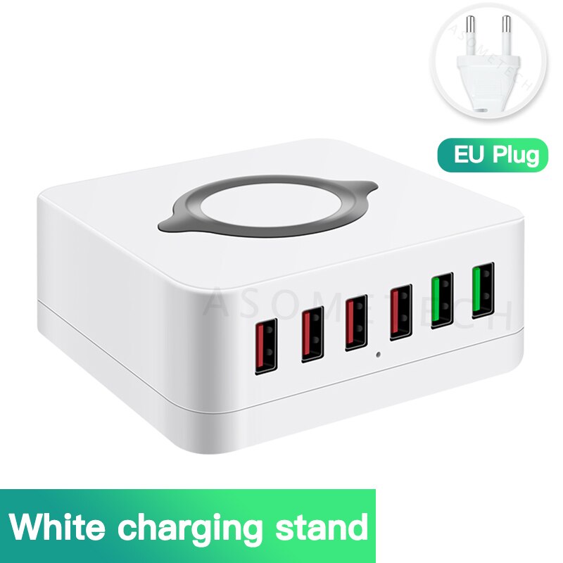 72W 6 Poort Quick Charge 3.0 Usb Charger Adapter Draadloze Oplader Opladen Station Telefoon Oplader Voor Iphone Samsung Huawei xiaomi: EU Plug