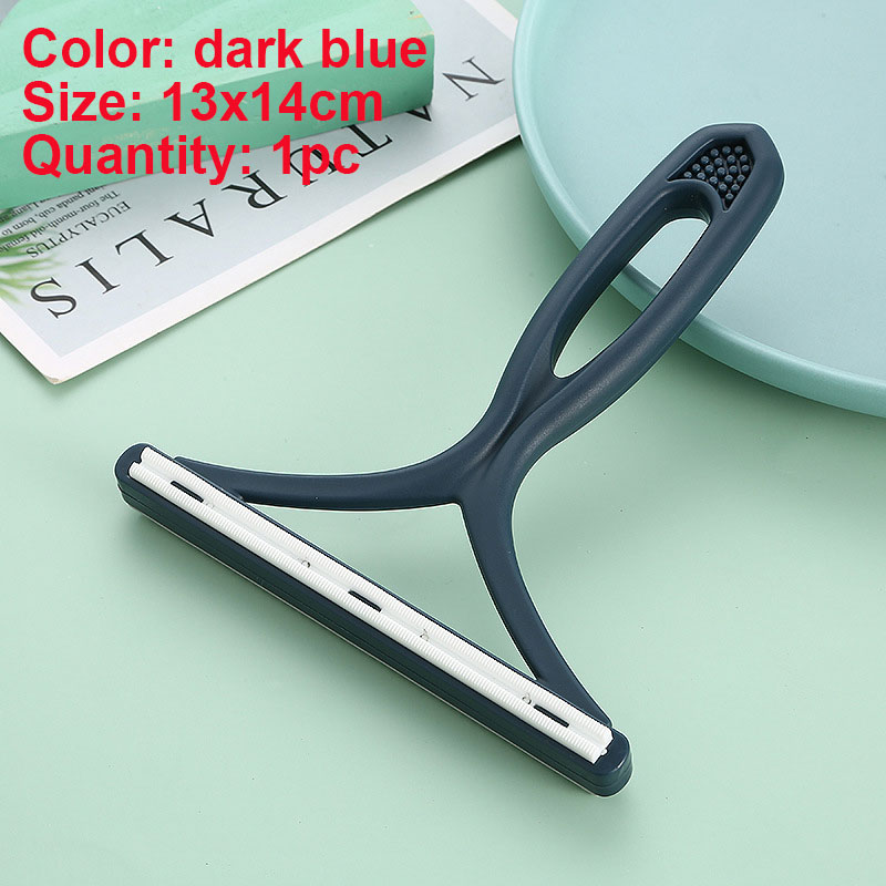 1Pc Pet Hair Remover Couch Tapijt Schraper Bont Removal Tool Herbruikbare Kat Ontharing Borstel Voor Meubels Hond Haar lint Cleaner: Blauw