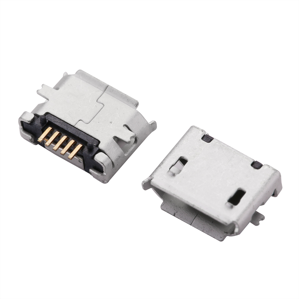 Micro usb 2p 5p jack opladningsport stik dock oplader dip smd til telefon tablets højttalere osv. port stik strømstik: Militærgrøn / Under 5 stk