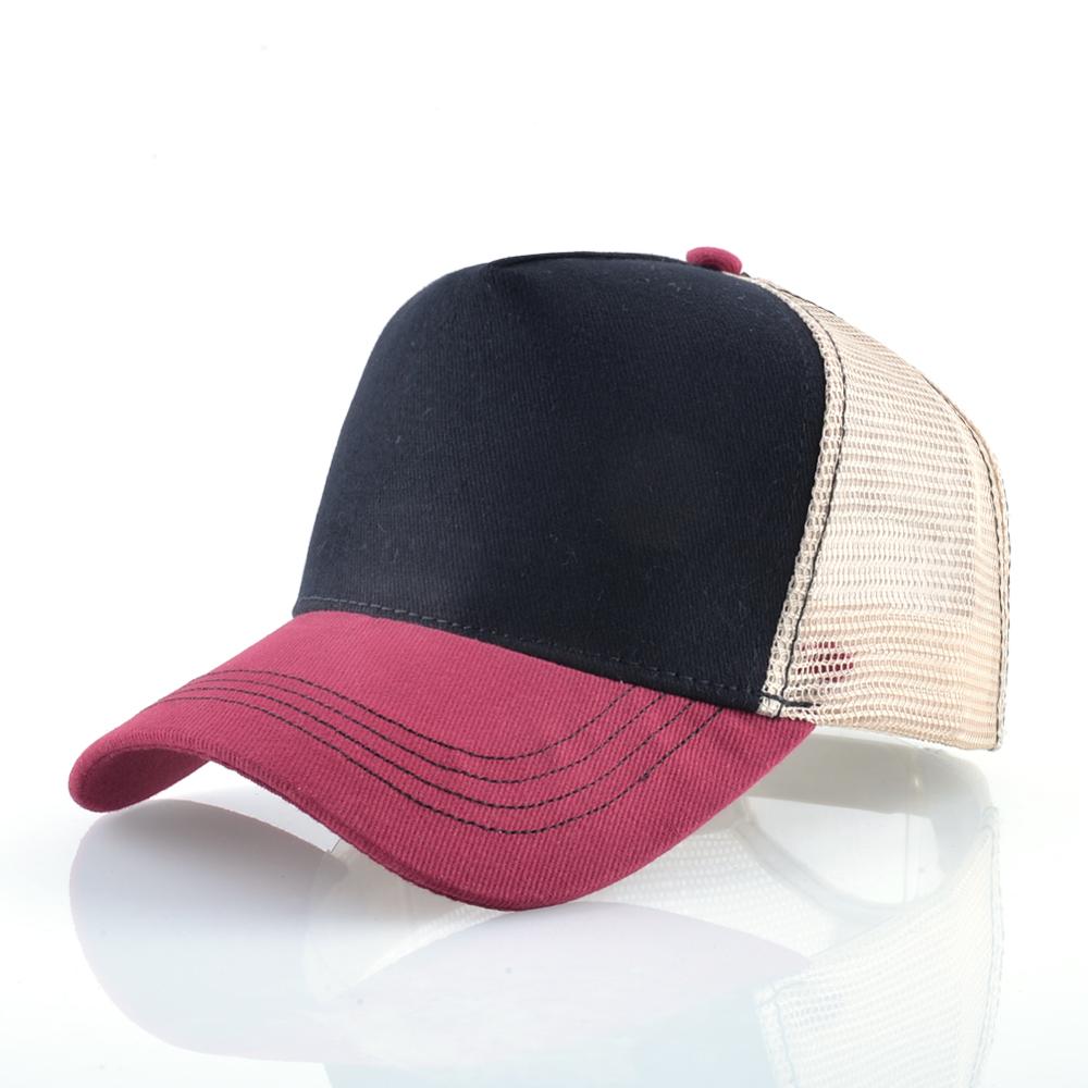 Justerbare baseball caps kvinner sommer pustende snapback pappa lue for menn patch baseball lue utendørs bomull netting lue: Rød 2