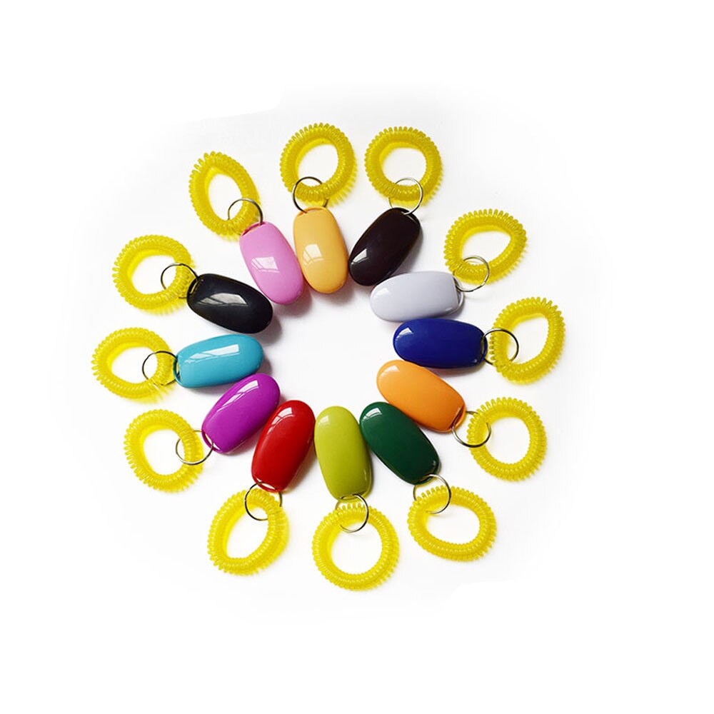 Portable Dog Button Clicker Sound Trainer Pet Training Tool Wrist Band Accessory